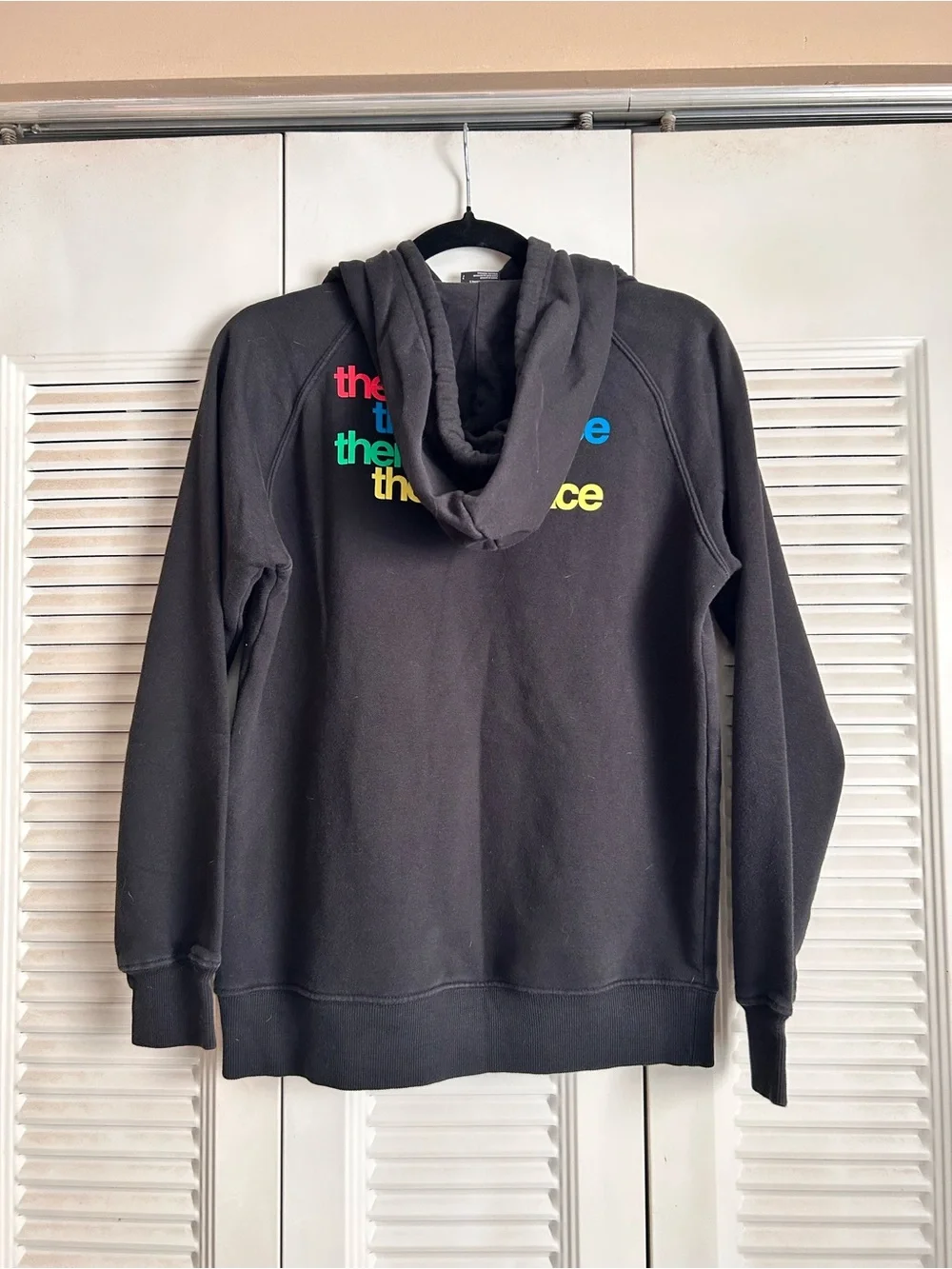The North Face Black Hoodie Multicolor Logo Graphic Sweatshirt Size Small